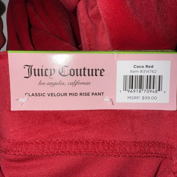 NWT Red LARGE $218 JUICY COUTURE Velour OG Bling Tracksuit Hoodie/Pant - Picture 7 of 8